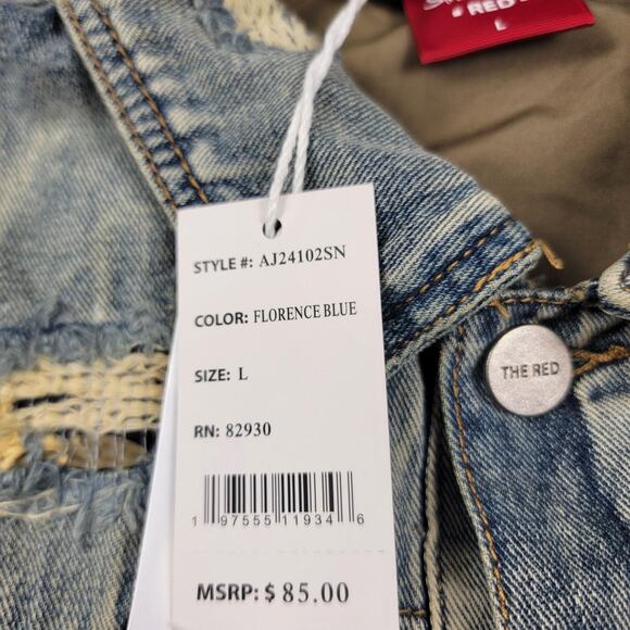 Smoke Rise Jacket Womens Lg Camo Distressed Denim Cropped Military Style (971) - Picture 5 of 8